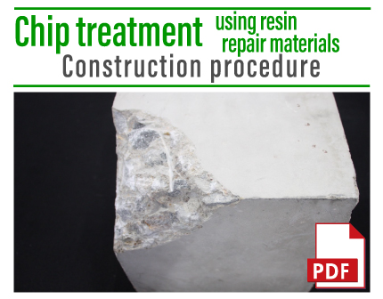 chip treatment using resin repair materials Construction procedure